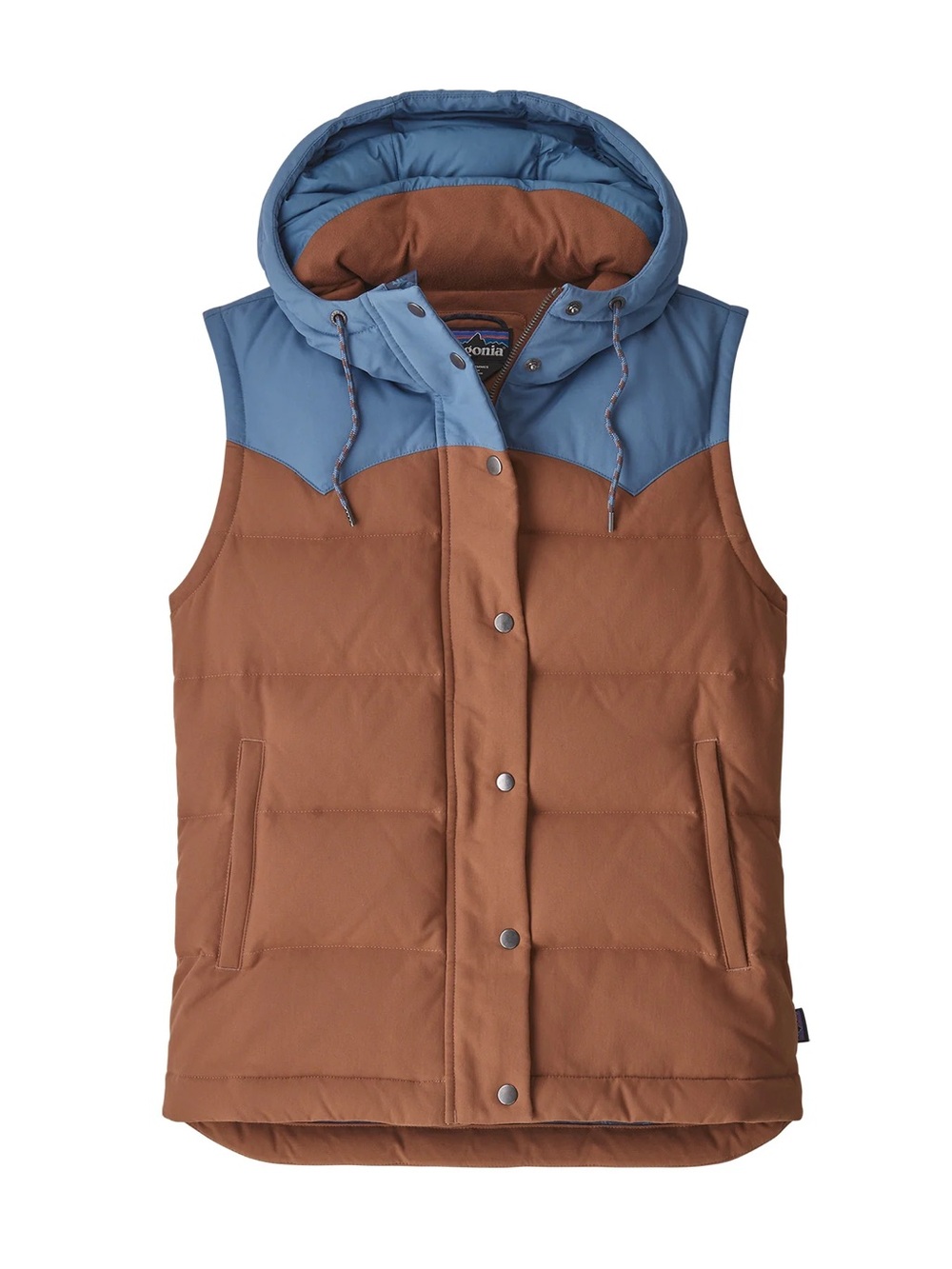 Patagonia Brown Blue Down Water Repellent Fall Cozy Gorpcore Bivy Vest Small